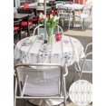 thumbnail image 5 of Outdoor Tablecloth with Umbrella Hole for Patio/Picnic/Party/Camping, Spring Floral Waterproof Table Cloth Round Cover Washable, Watercolor Flowers Bows Bohemia Beige (Dia 60"), 5 of 8