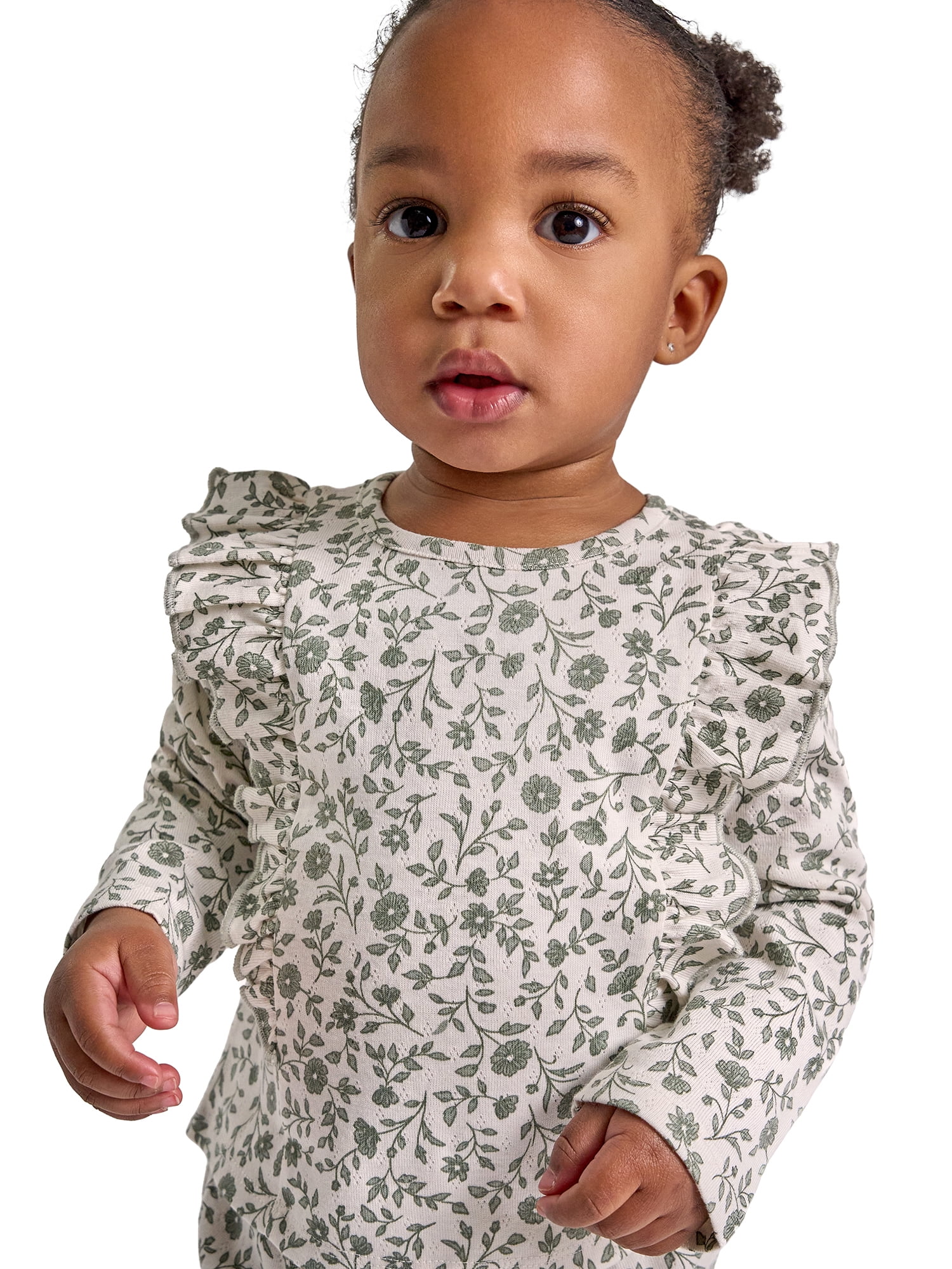 Modern Moments by Gerber Baby Girl Pant Set with Ruffle Detail, 2-Piece, Sizes 0/3 Months - 24 Months
