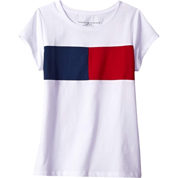 Camiseta Tommy Hilfiger para niñas, mezcla de algodón blanca 2T