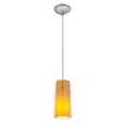 thumbnail image 1 of Accesslighting 28033-3C-BS-CLAM Glass N Glass Cylinder Cord Clear Outer Amber Inner Glass LED Pendant, Brushed Steel, 1 of 1