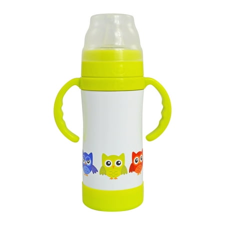 INSULATED SIPPY Bottle / Cup - 10 oz - White w/
