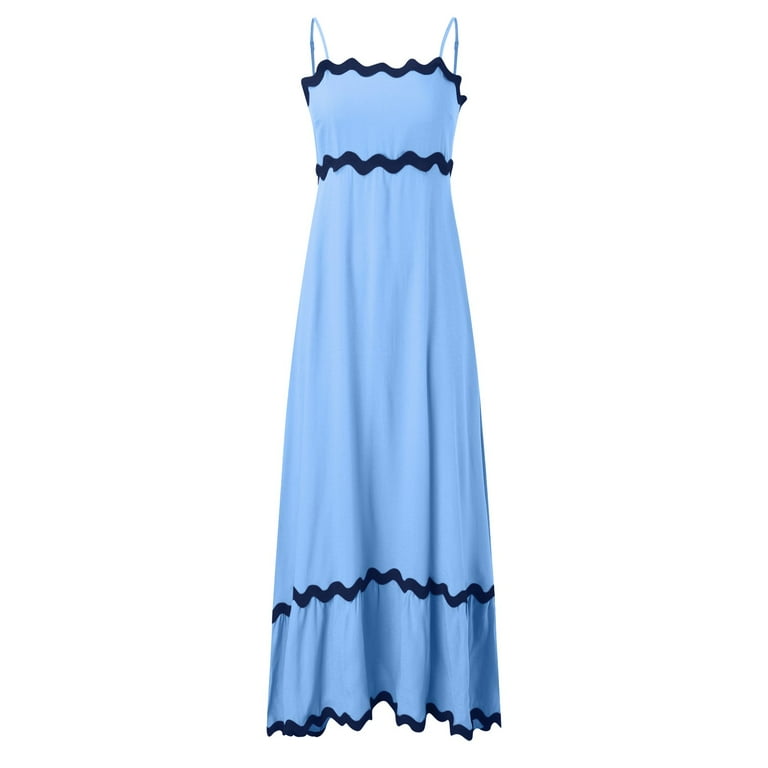 YAYUBA Peplum Tops for Women Casual Fashion Sleeveless Dress Summer Loose A Line  Dress Beach Vacation Long Maxi Dresses Vacation Beach Sundresses -  Walmart.com