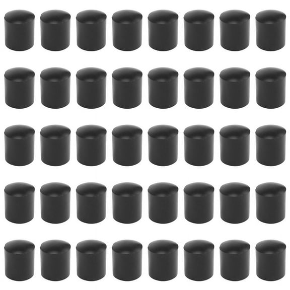 Rubber caps 40-piece black rubber tube ends 10mm round
