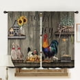 thumbnail image 5 of Farmhouse Rooster Chicken Kitchen Window Curtains 2 Panels 27.5W x 39H Rod Pocket Rustic Farm Country Wooden Rural Small Short Door Decor Bathroom Drapery Treatment, 5 of 6