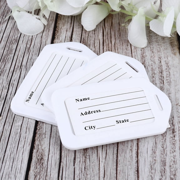 Toddmomy Luggage Tags For Suitcases 30Sets White Pp Plastic Identification Name Card Holder Travel Accessory