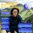 thumbnail image 3 of AI Translation Smart Glasses with Bluetooth Audio, Real-Time Multi-Language Translation, Open-Ear Headphones, Voice Assistant, Sports Cycling Smart Eyewear, 3 of 6