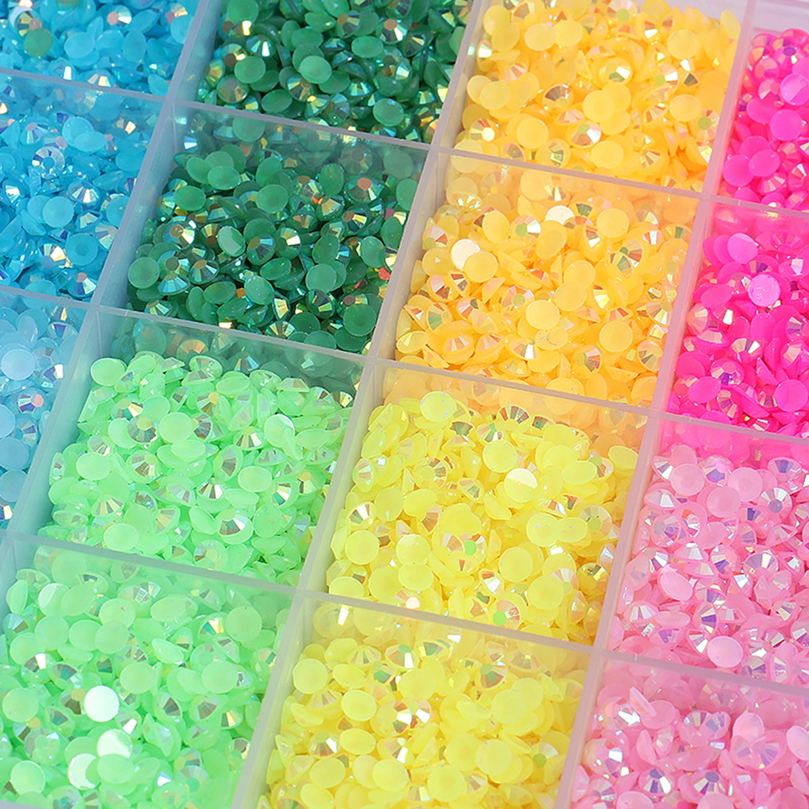 Resin Glitter 3D Rhinestones AB Flat Back Shiny Stones Nail Art Decoration Mixed Pack Nail Gems Crystal Strass Accessory
