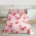 thumbnail image 2 of Homewish Cute Axolotl Salamander Queen Comforter Set,Sweet Starwbeery Cartoon Daisy Bedding Sets,Pink Red White Bedding Comforter Set For Boys Girls,Super Cozy Room Decor Reversible,3 Pieces, 2 of 8