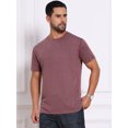 thumbnail image 4 of DARING DIVA Men's Crew Neck Short Sleeve Solid Color Retro Style T-Shirt XL Burgundy, 4 of 7