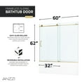 thumbnail image 2 of Raymore Series 60" W x 62" H Frameless Sliding Tub Door in Brushed Gold, 2 of 9