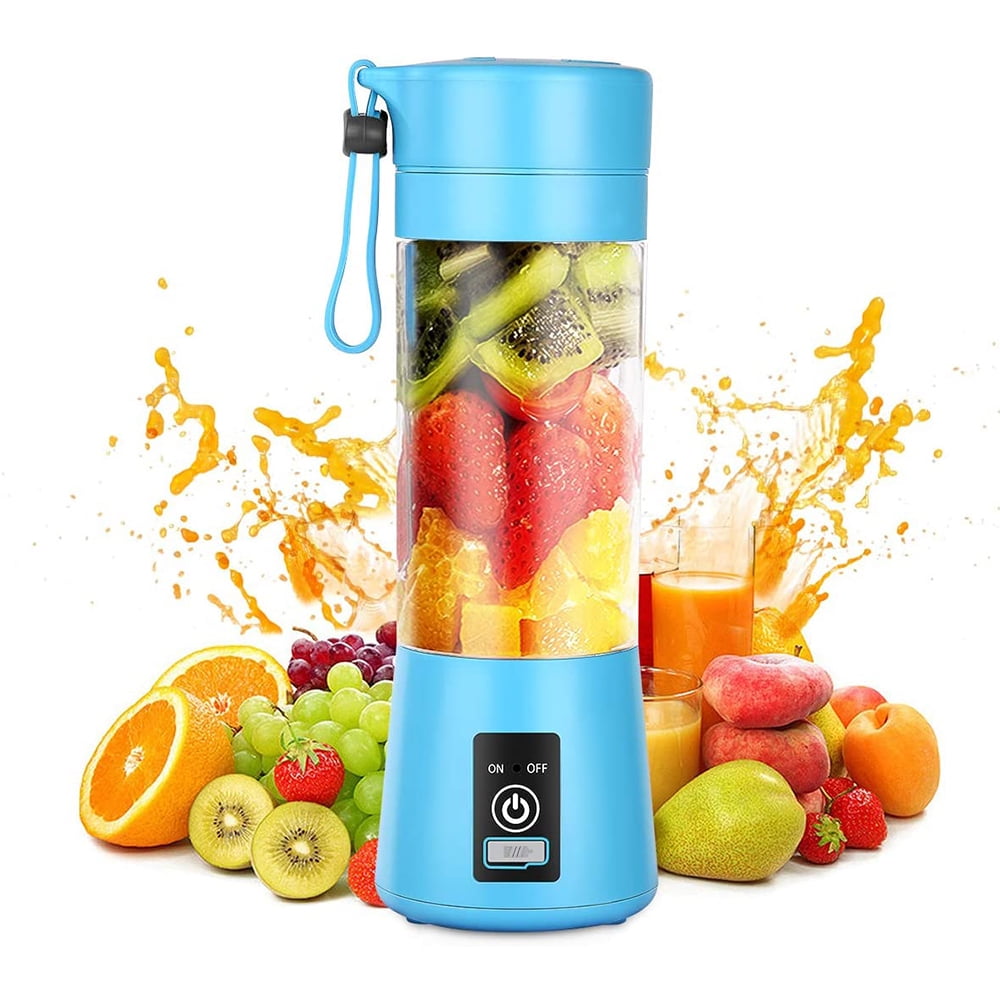 2000 mAh Personal Blender for Shakes and Smoothies with 12oz Small Blender Cup Travel Lid Portable Blender USB Rechargeable Mini Blender Blue 