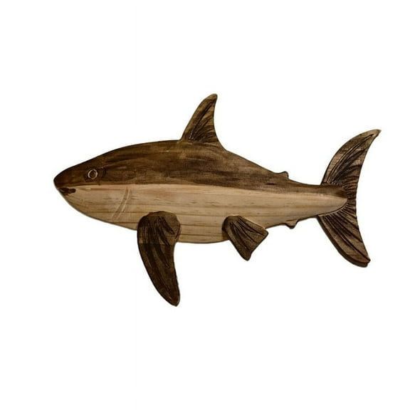 Wooden Sea Fish Decor Statue Whale Figurine Sculpture Ornament Rustic Decoration Wall Hanging Decoration,B