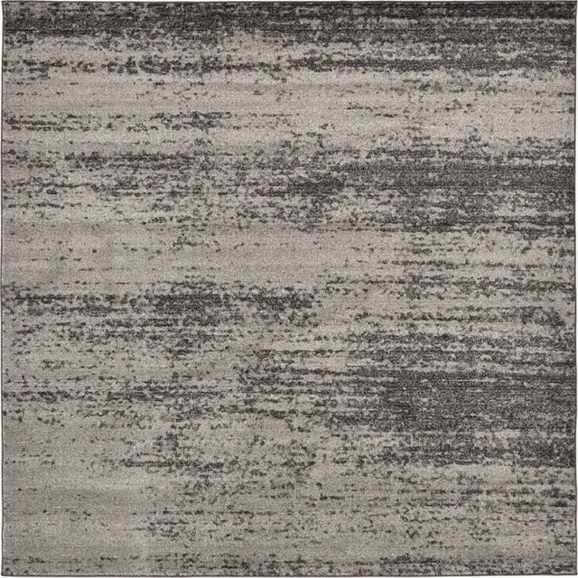 Unique Loom Del Mar Tonal Design Rug 8' x 8' Square Dark Gray/Light Gray