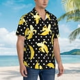 thumbnail image 3 of Honeii Banana Print Men’s Hawaiian Shirt,Classic Button-Down Short Sleeve Shirt, for Beach, Vacation, and Outdoor Activities,3X-Large, 3 of 7