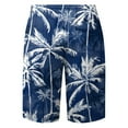 thumbnail image 5 of BOOMNY Men's Shorts Casual Hawaiian Coconut Tree Printed Elastic Waist Drawstring Beach Shorts For Man Soft Loose Fit Summer Workout Shorts Leisure Mens Dailywear, 5 of 5