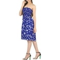 thumbnail image 2 of HAPPY BAY Women's Summer Boho Beach Smocked Mini Flowy Dress Tube Top Strapless Dresses for Women L-XL Admiral, Floral, 2 of 4