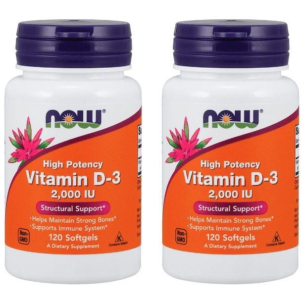 NOW Supplements, Vitamin D3 2,000 IU, High Potency, Structural Support