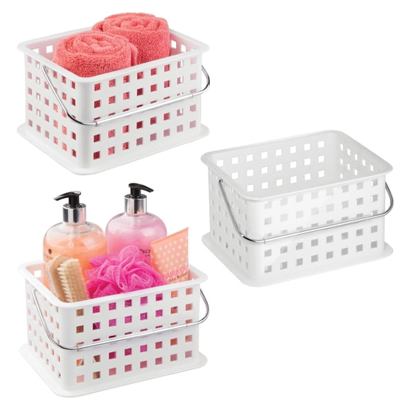 Juego de 3 cestas de ducha iDesign de plástico blanco