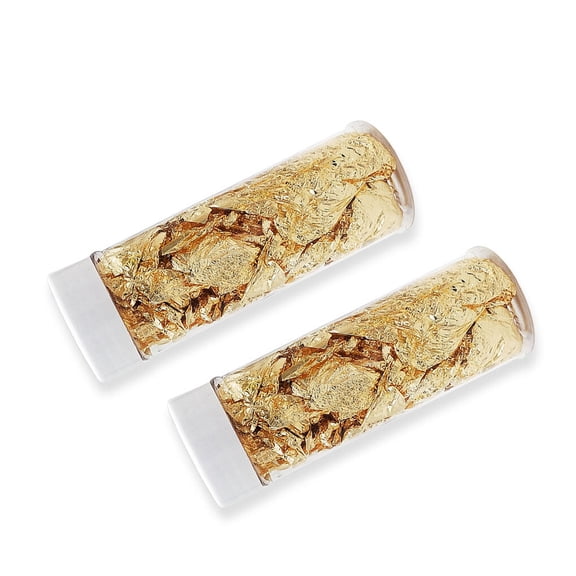 Bearachild 2 botellas de hoja de hoja de oro comestible Chocolates postre Fondant decoración portátil platos domésticos té cocina artesanal Herramientas y accesorios para hornear