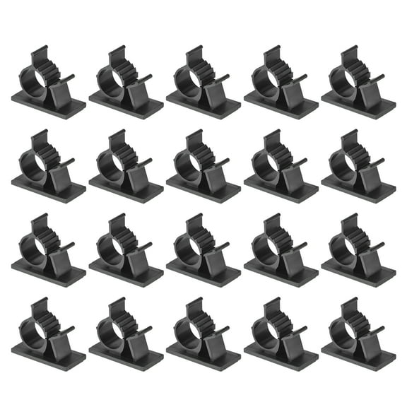 Adjustable Cable Clips, 20 Pack 10-13mm Self-Adhesive Cable Clamp Wire Clamps, Black