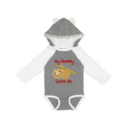 

Inktastic My Mommy Loves Me Sloth Gift Baby Boy or Baby Girl Long Sleeve Bodysuit