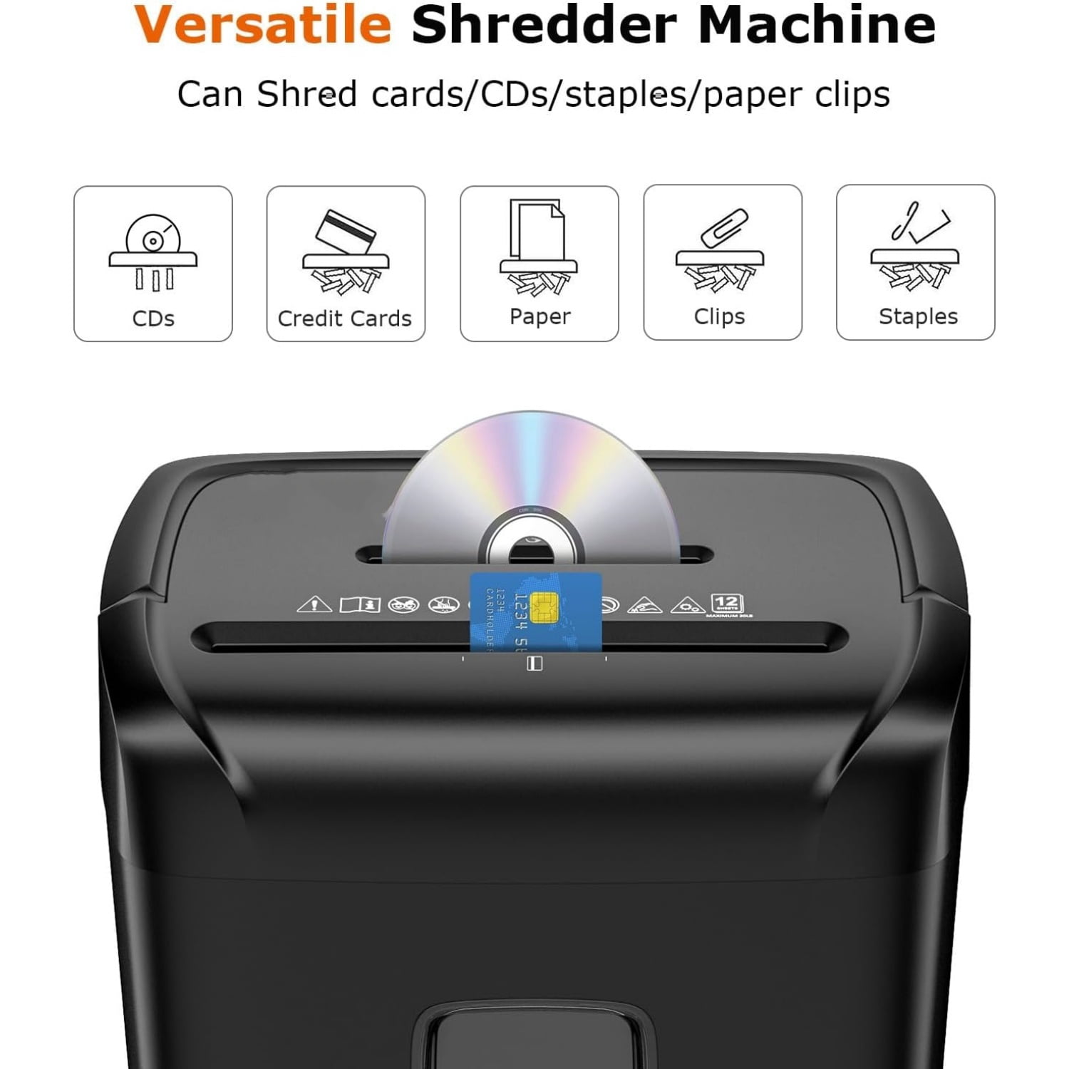 14-Sheet Paper Shredder for Home Office Use, 10-Minute Cross Cut Shredder with 5.5 Gallons Bin, P-4 High Security Heavy Duty Office Shredder Shred CD/Credit Card