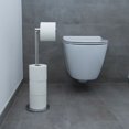 thumbnail image 4 of Intirilife Porte-Rouleau de Papier Toilette Multifonctionnel en Acier Inoxydable Argenté - avec Porte-Rouleau de Rechange Intégré pour Salle de Bain et Toilettes, 4 of 6