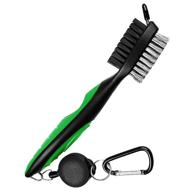 Brosse de Club de Golf Têtes de Brosse Doubles Cordon Rétractable Outil de Nettoyage de Rainure de Club de Golf