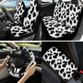 thumbnail image 2 of Yuyamidu Cow Print Car Seat Cover Full Set with Steering Wheel Cover Seat Belt Cover Coaster Center Console Cover Keychain for Sedan SUV, 13 PCS, 2 of 6
