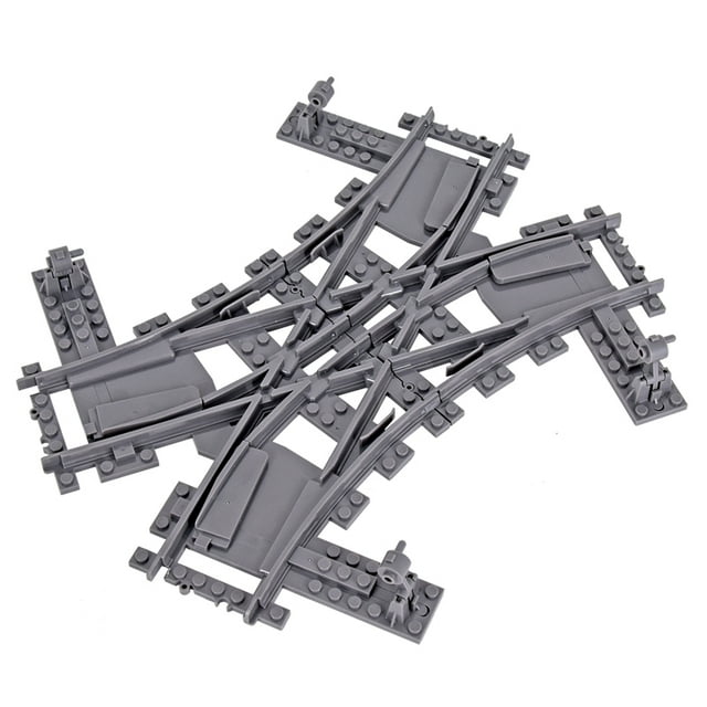 City Trains Flexible Tracks Forked Straight Curved Soft Rails Track Switch Building Block Bricks Kids DIY High-tech Creative Toy,Stytle H
