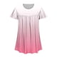 thumbnail image 4 of Blusas de Algodón para las Mujeres Impresas 3/4 Mangas Cuello Redondo Casual, Camisetas Casuales de Mujer para el Hogar Y Diario, 4 of 5