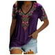thumbnail image 1 of Blusa de manga corta con cuello en V informal para mujer a la moda, camisetas de verano Fridja  ghk6518, 1 of 8