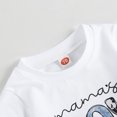 thumbnail image 3 of Bermudas Top de manga corta para bebés y pantalones cortos, ropa de verano con cintura elástica, conjuntos de ropa de 2 uds. Ygjytge Blanco T 3/6M para Niño, 3 of 7