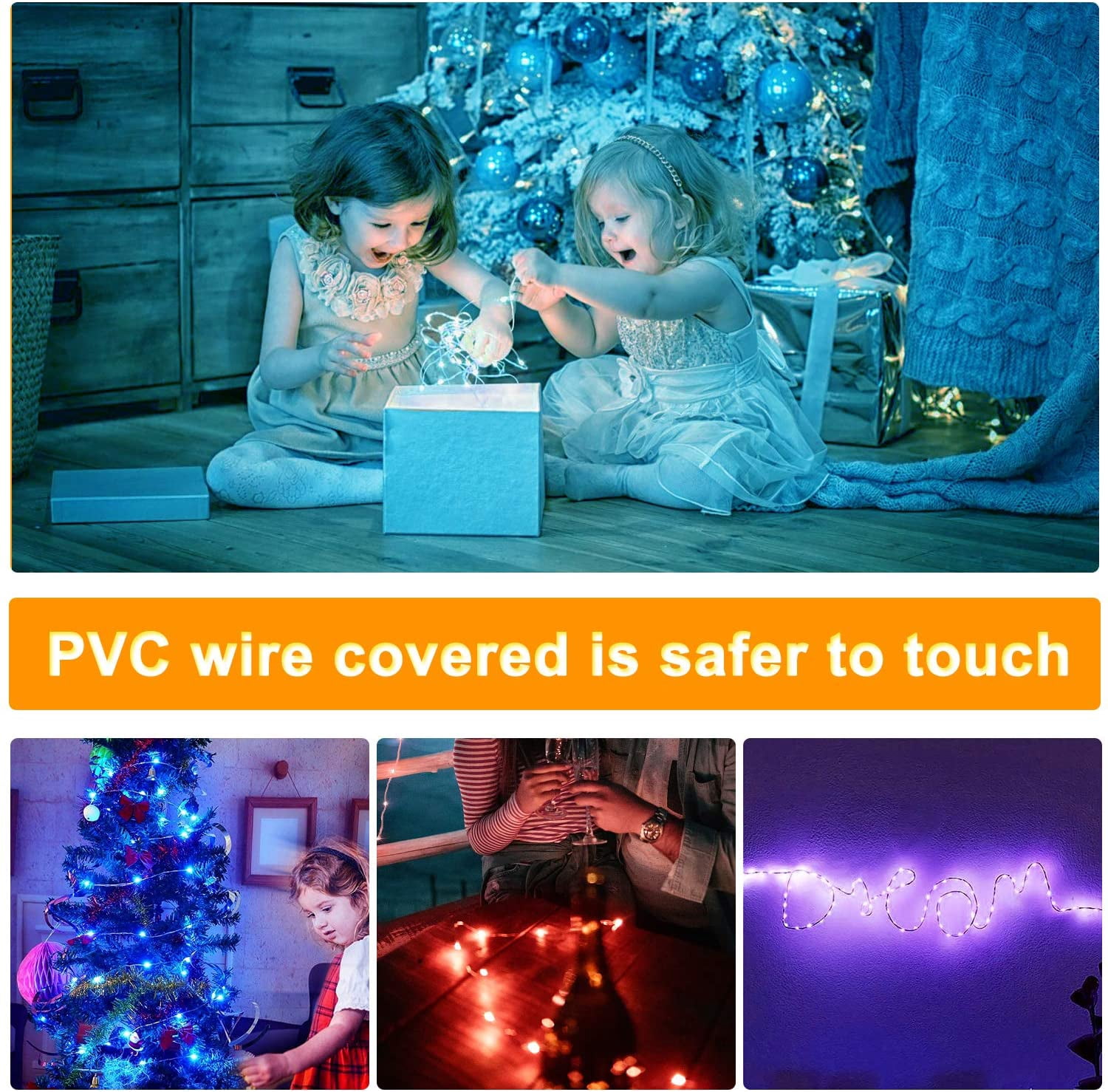 Color-Changing USB-Powered 200 LED Fairy Lights With Remote Control