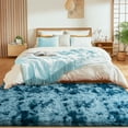 thumbnail image 6 of ZENELESS Super Soft Fluffy Rug for Bedroom,6x9 Tie-Dye Peacock Blue Anti-Skid Plush Floor Carpet for Living Room Home Decor, 6 of 7