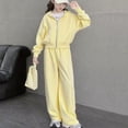 thumbnail image 5 of NAISIBABY Girls Outfit Sets Long Sleeve Casual Cute Fashion Hoodies and Pants 2-Piece Set Clothes Yellow Size 11, 5 of 9