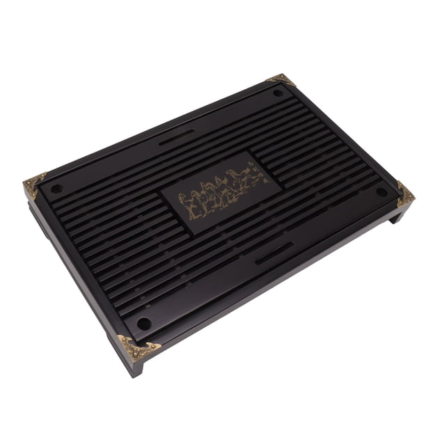 Tableta De Té De Con Desagüe De Agua, Mesa De Té De Kungfu Con Grabados Y Patrones, Bola De Drenaje Y Manguera De Agua, Tableta De Servicio Rectangular Para La Oficina Y En El