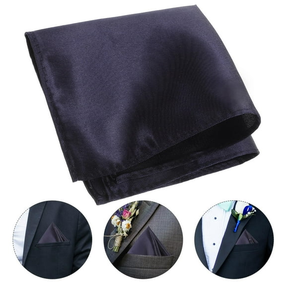 MIPCASE Men Handkerchiefs Dark Blue Polyester Pocket Square 1Pcs For Wedding Party And Formal Occasions