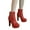 Red, variant on Women's Rhinestones Platform Dress Boots Sparkly Leather High Heels Ankle Booties Winter Fall Slip on Short Boots for Ladies 2025 Red
