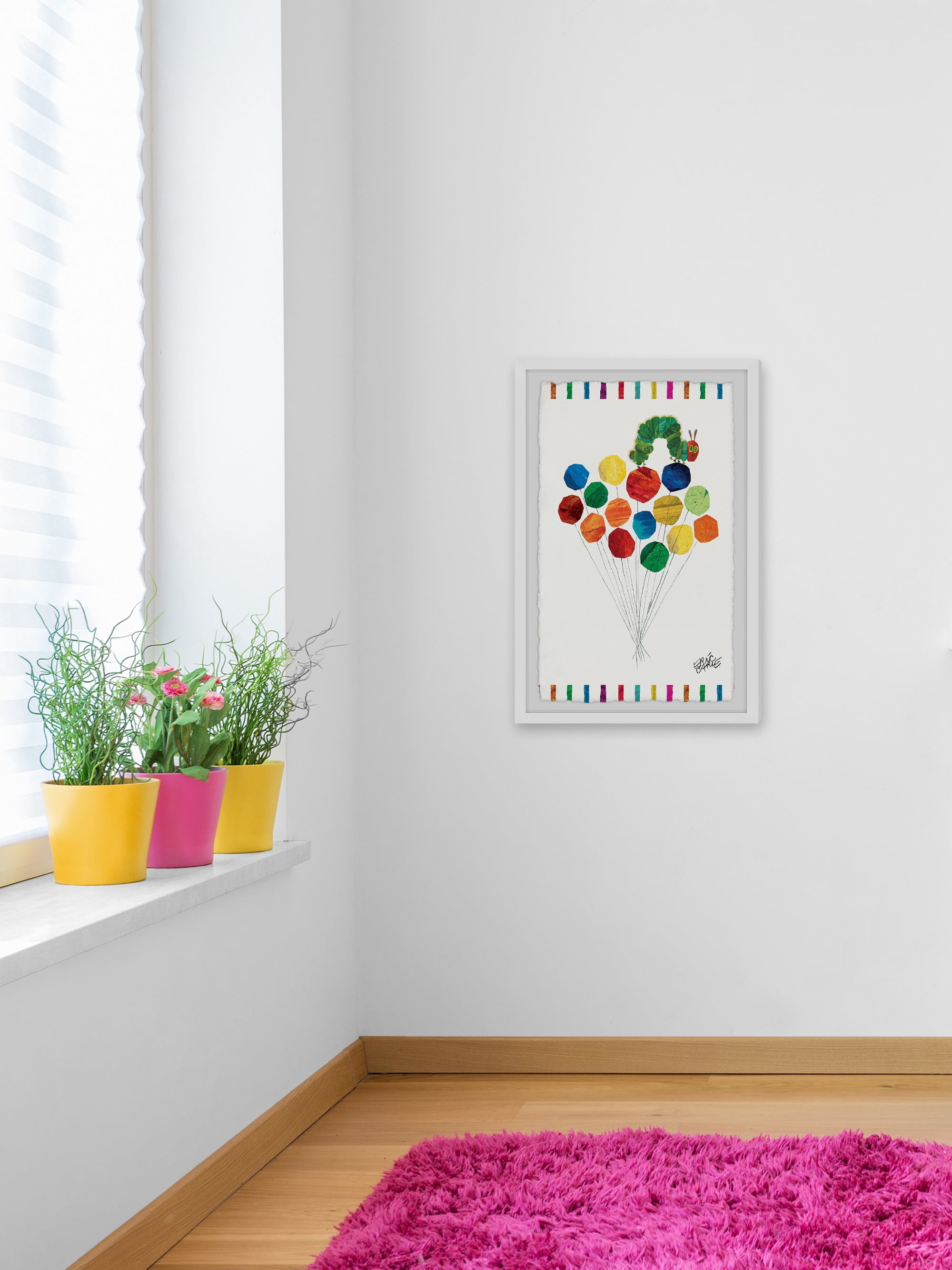 Marmont Hill Caterpillar On Balloons By Eric Carle Framed Wall Art, 16.00" x 1.50"