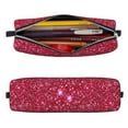 thumbnail image 2 of Haiem Pink Glitter Print Leather Pencil Case Art Supplies Case Zipper Pencil Pouch Stationery Storage Pencil Bag, 2 of 7
