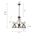 thumbnail image 2 of CHLOE Lighting Victorian-Style 3-Light Antique Dark Bronze Finish Mini Chandelier 25" Wide, 2 of 9