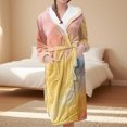 thumbnail image 2 of Long Sleeve Robes for Women Fluffy House Coat Oversized Kimono Women's Sleepwear Spa Womens Bathrobe Multicolor, 2 of 5