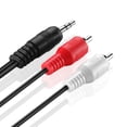 thumbnail image 3 of RCA to Aux Cable (30 FT) - Male to Male 2 RCA to 3.5mm Adapter Connector Wire Cord - 2RCA Red and White Audio Cable to AUX Auxiliary Headphone Jack Plug Y Splitter Converter, 3 of 6