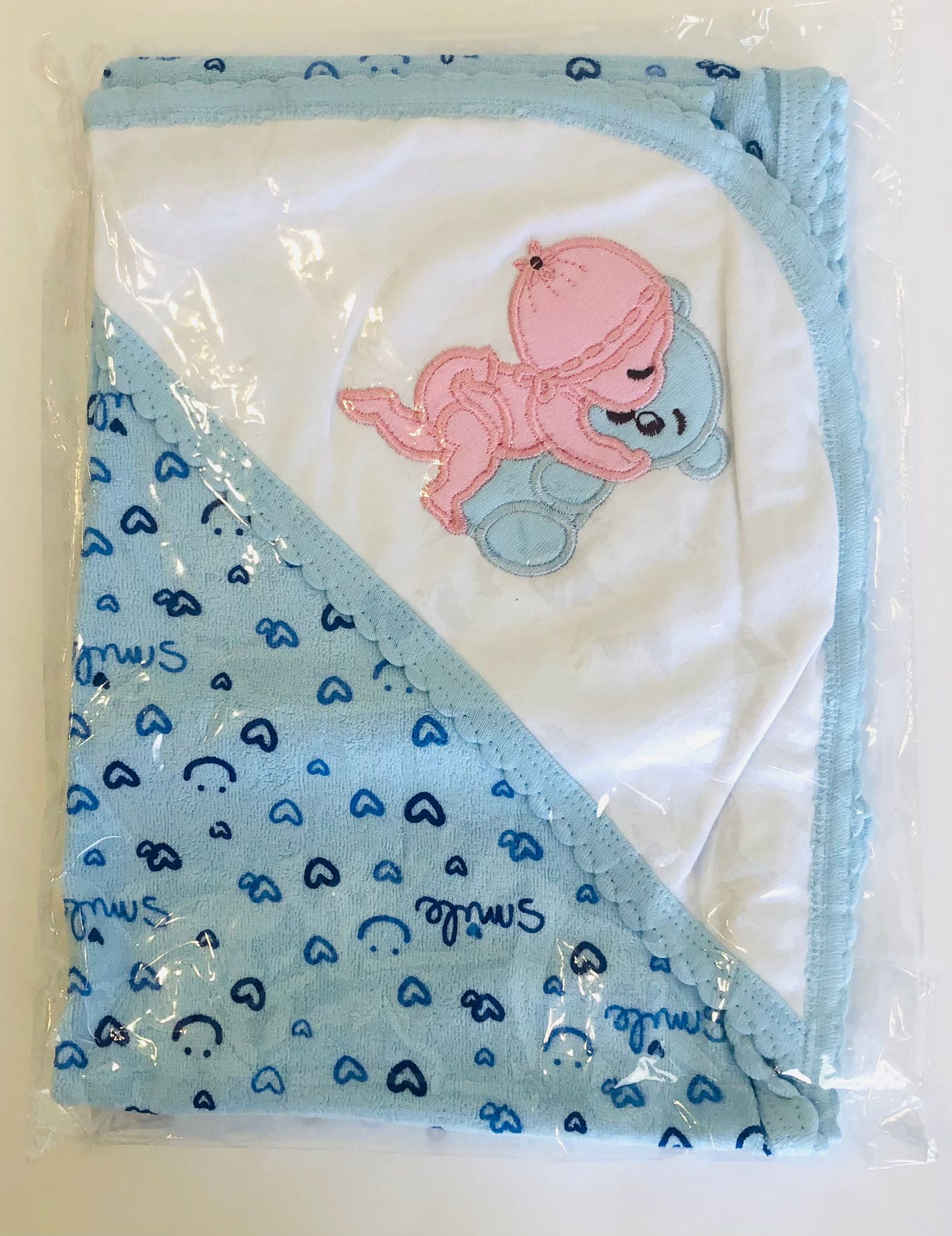 Pekks Hooded Baby Cotton Towel for Newborns Infants & Toddlers Blue