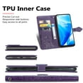 thumbnail image 6 of Feishell Embossed PU Leather Wallet Phone Case for OnePlus Nord N200 5G 6.49 inch,Full Protection Magnetic Clasp Flip Stand Card Slots Shockproof Protective Cover with Hand Strap,Purple, 6 of 10