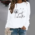 thumbnail image 3 of Feimerou Womens Long Sleeve Tops Plus Size Crewneck Graphic Sweatshirts Classic Fit Dandelion Printed Casual Pullover Top, 3 of 8