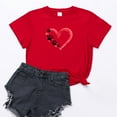 thumbnail image 3 of XIAOCHA Women's Valentine's Day Graphic Casual Crew neck Short Sleeve T-Shirt Cute Printed Tee Top, 3 of 3
