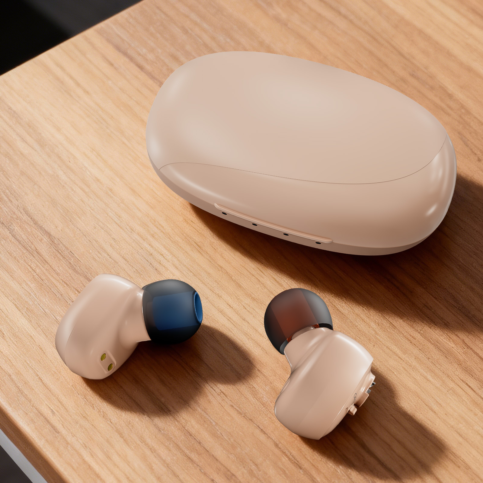 Delmicure Hearing Aids for Seniors Rechargeable with Noise Cancelling, Invisible, VHP-1607, Pair, Beige