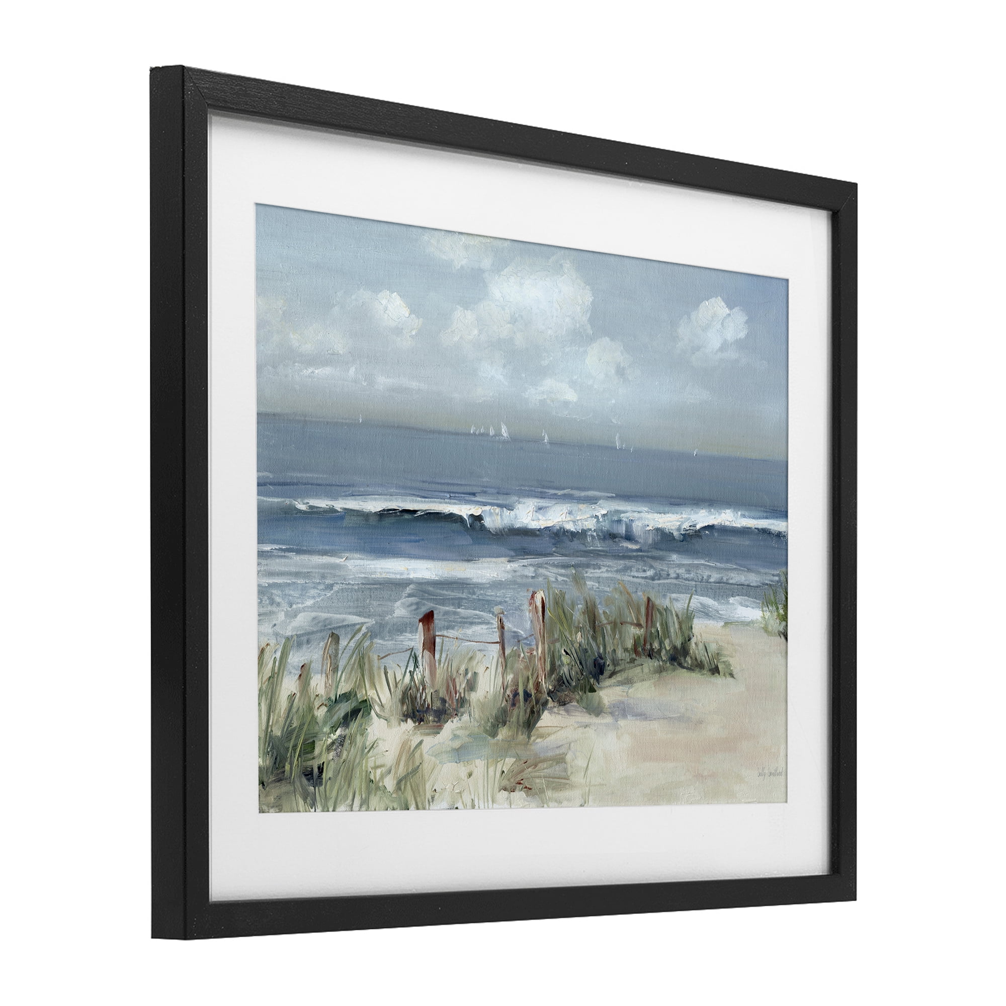 Stupell Industries Brushed Expression of Coast Black Framed Print Under Glass, design by Sally Swatland